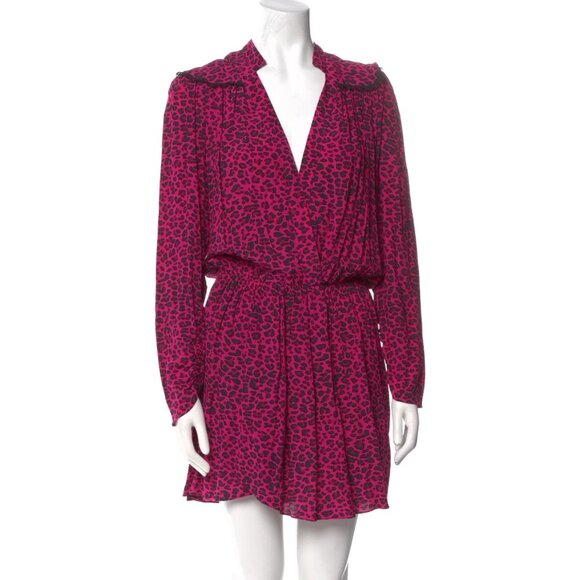 Zadig & Voltaire Pink and Black Leopard Print Dress - Picture 1 of 4